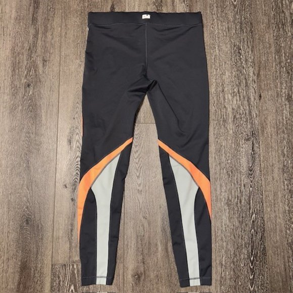 Fila Performance Pants Womens Medium Long Black White Orange Yoga Workout EUC - Picture 3 of 3